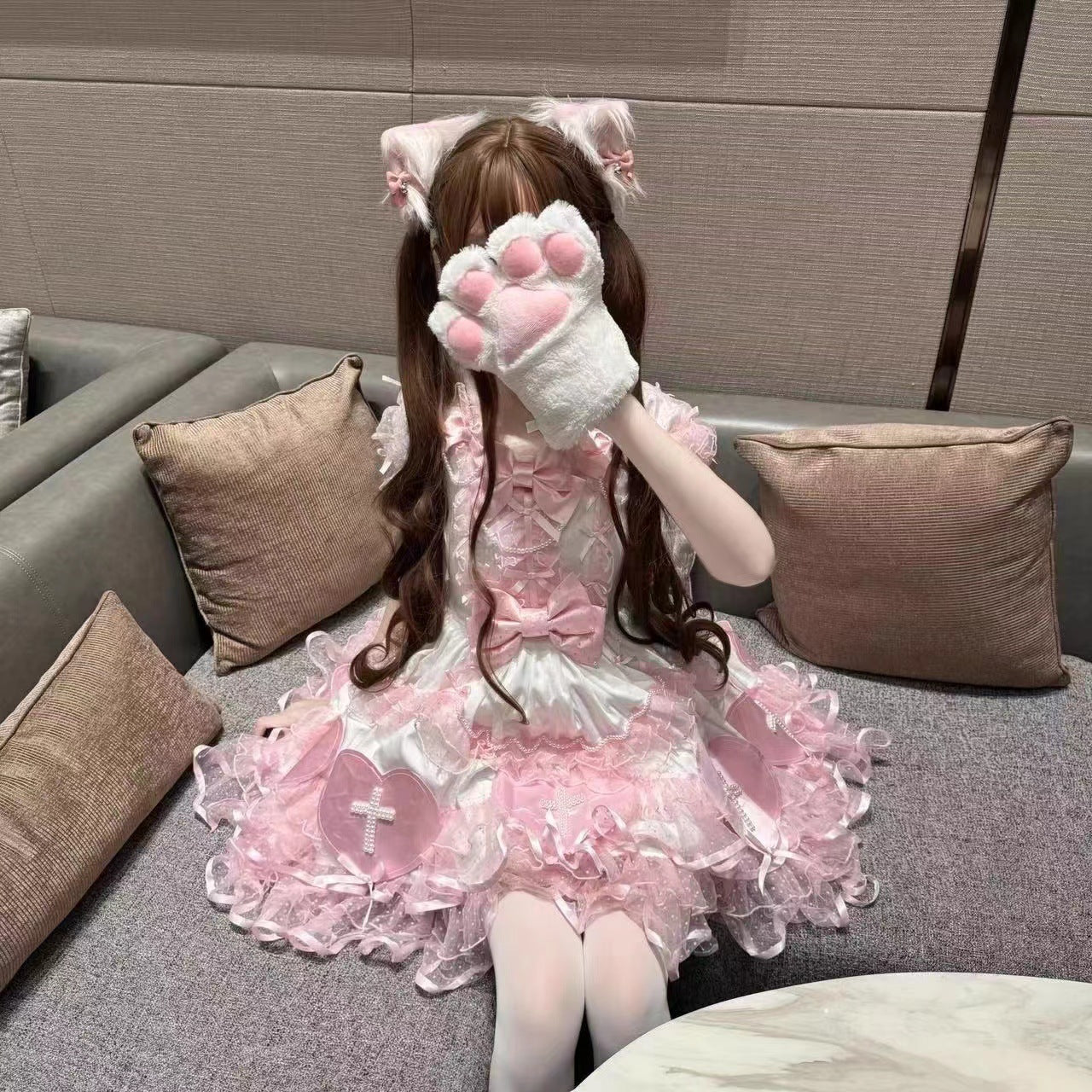 Hair Black Tea Coke Brown Soft Round Face Long Straight Wig