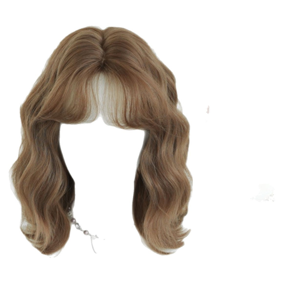 Bean Female Warm Brown Collarbone Length Haircut Egg Wig Short Curly Hair