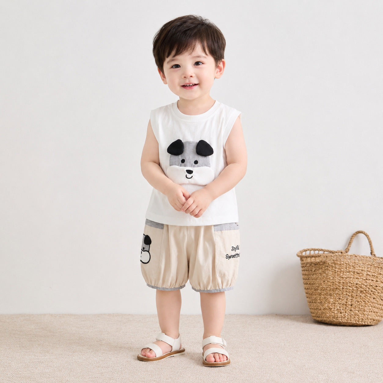 Children's Summer Sleeveless Trendy Fashion Clothes Boy Handsome Children's Suit