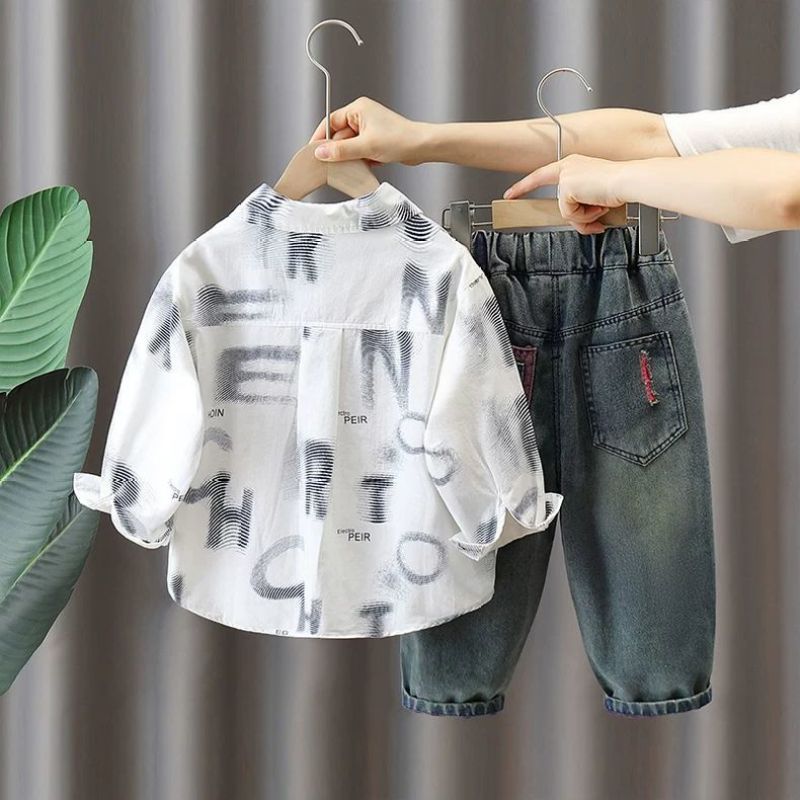 Shirt Casual Clothes Handsome Fried Street Fashion Children's Suit