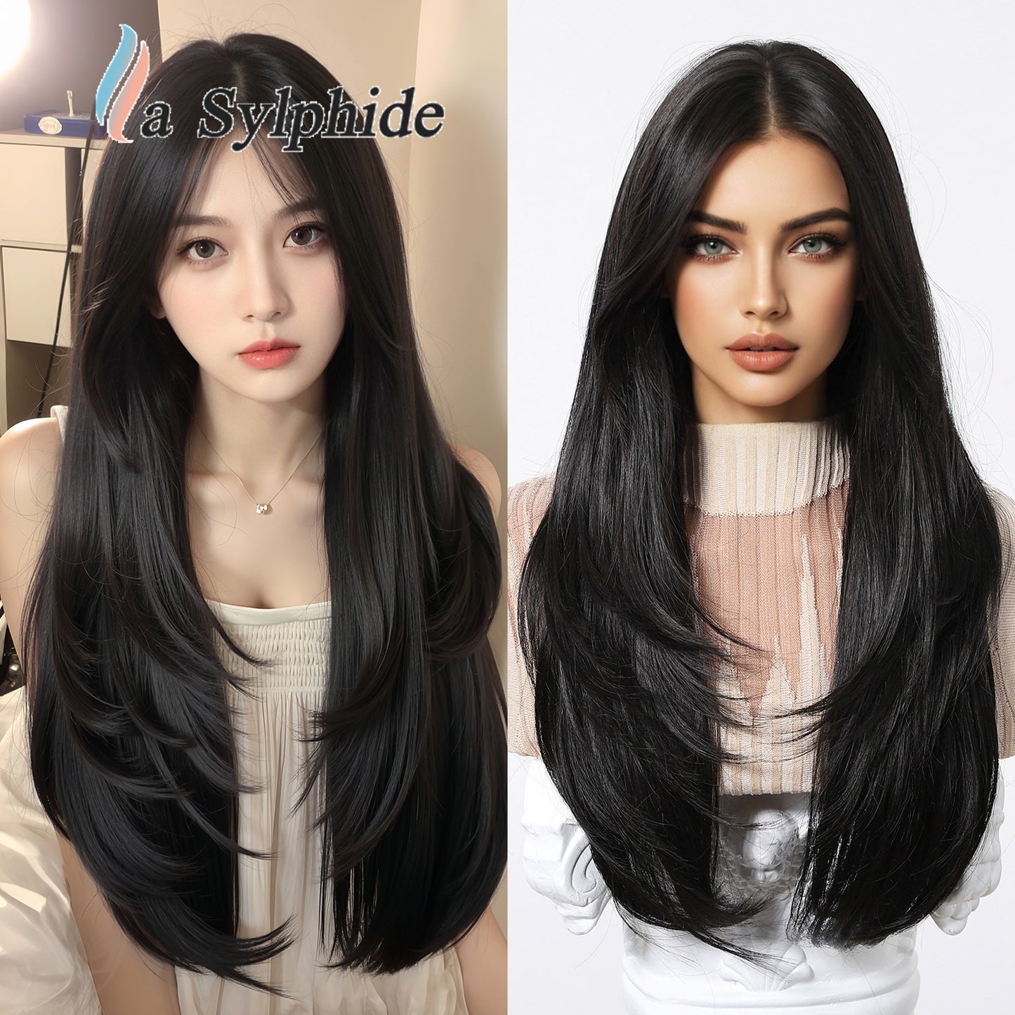 Women's Headgear Chemical Fiber Hair Soft Natural Long Straight Wig
