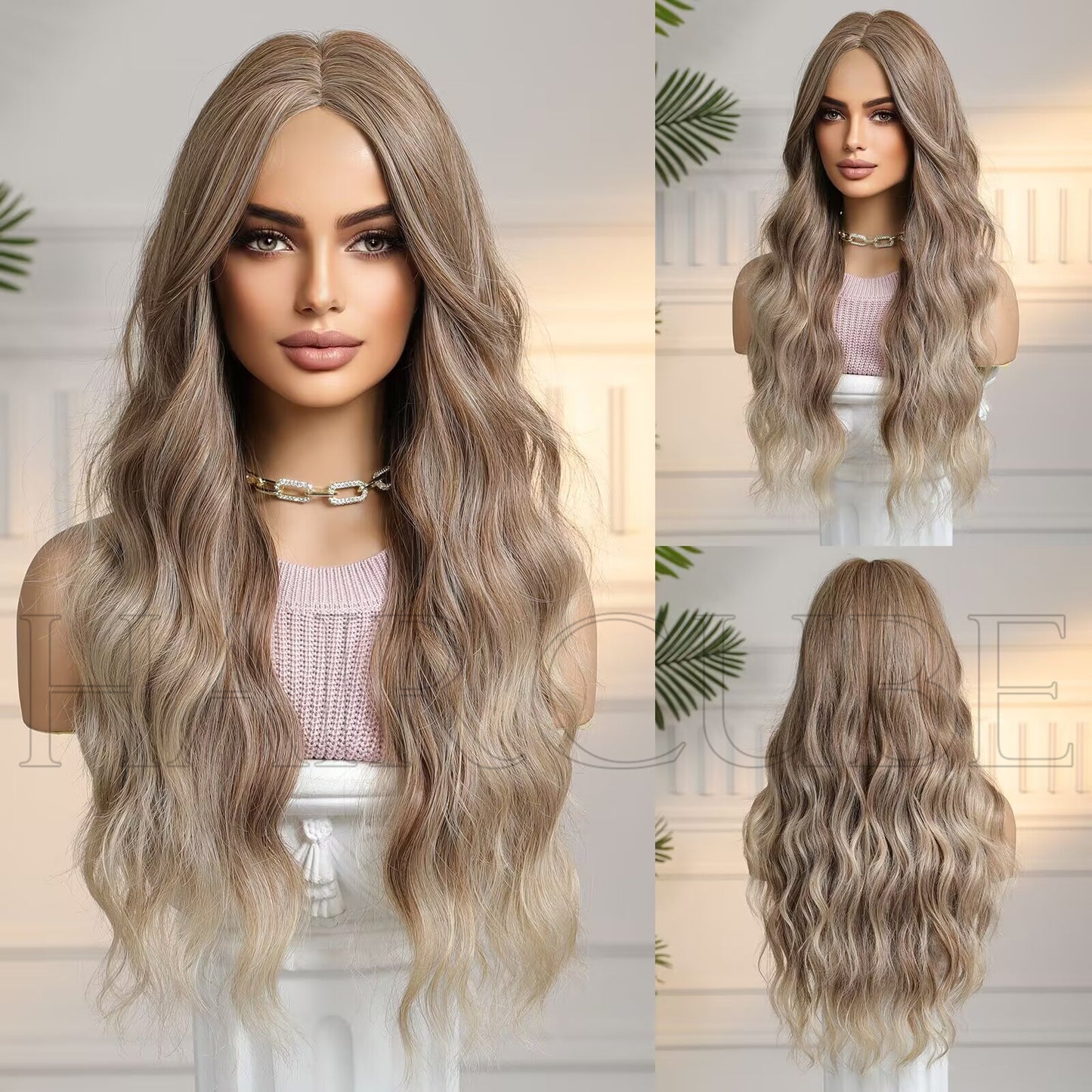 Small Lace Mechanism Head Cover Female Full Type Wig Long Curls