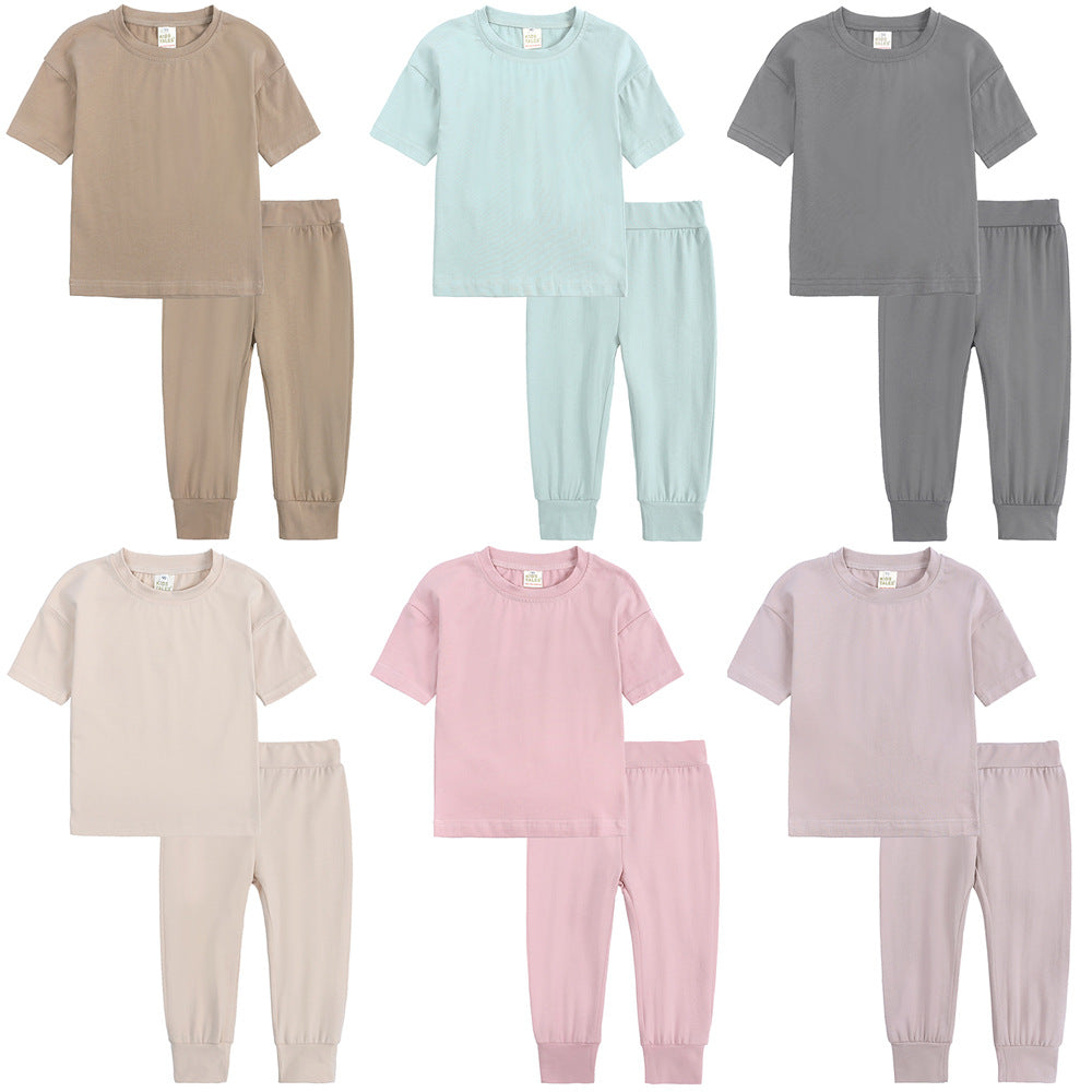 Children's Clothing Cotton Two-piece Boy's Short-sleeved T-shirt Children's Suit