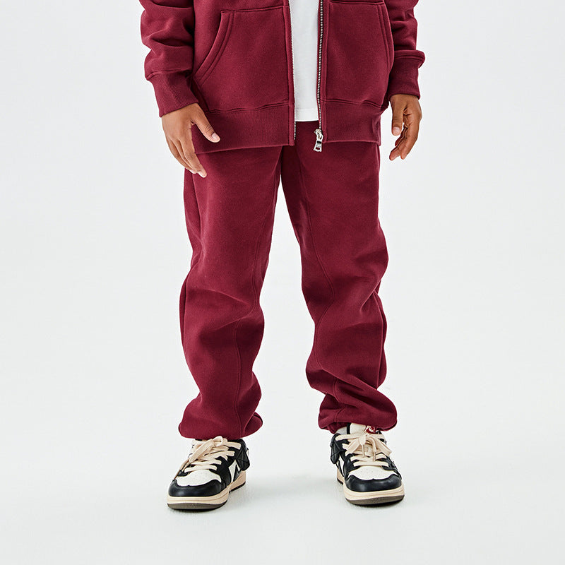 Children's Clothing Gray Series Veet Boys Fashion Thick Children's Pants