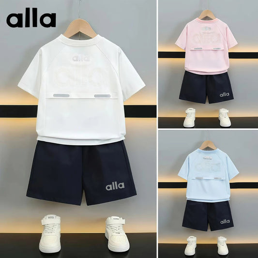 Children's Ice Silk Summer Clothing Boys Sports Wind Speed Dry Breathable Children's Suit