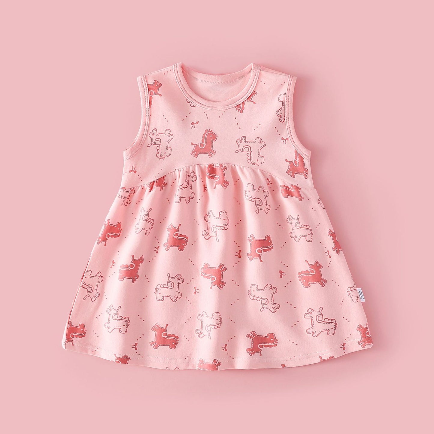 Women's & Children's Vest Skirt Lightweight Breathable Sleeveless Cotton Antibacterial Pleated Children's Dress