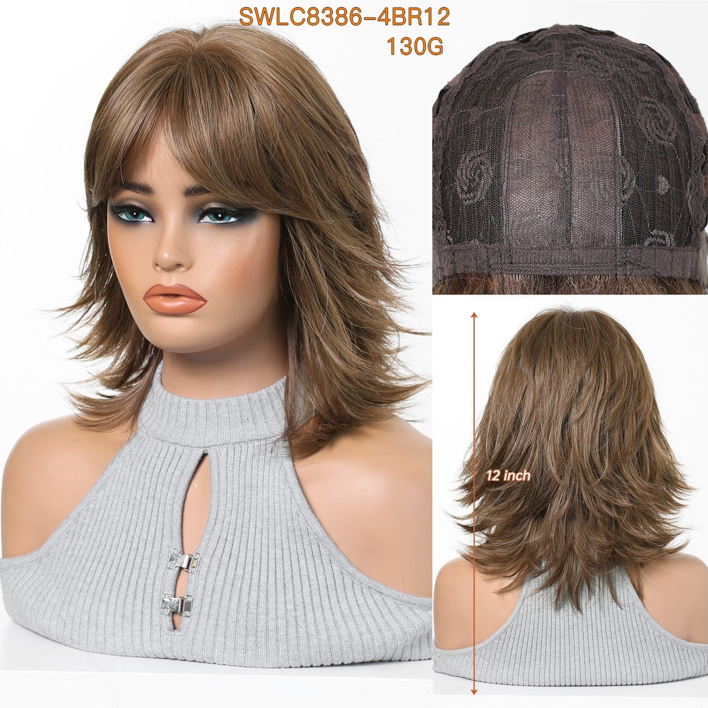 Women's Fashion Golden Layered Synthetic Wigs Wig Short Curly Hair