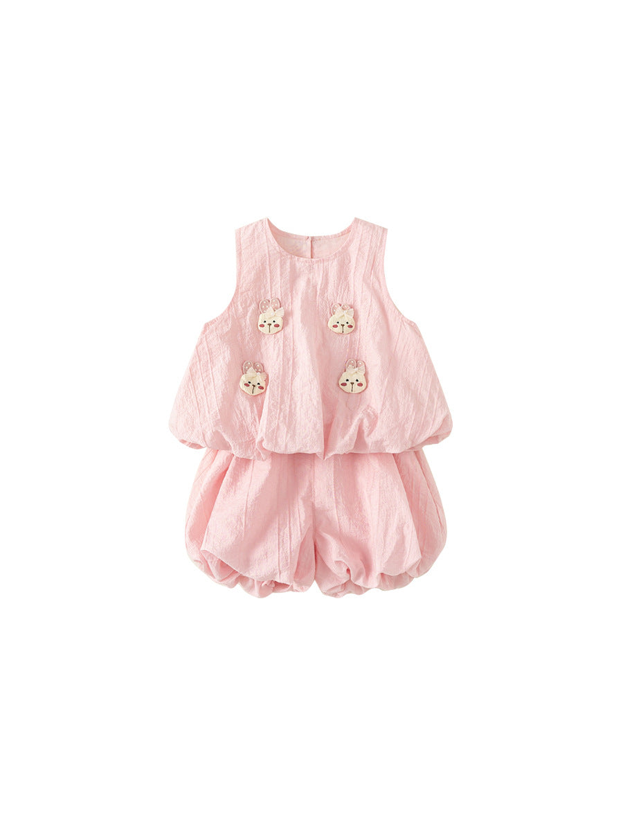 Children's Summer Little Sleeveless Pants Two-piece Beautiful Clothes Children's Suit