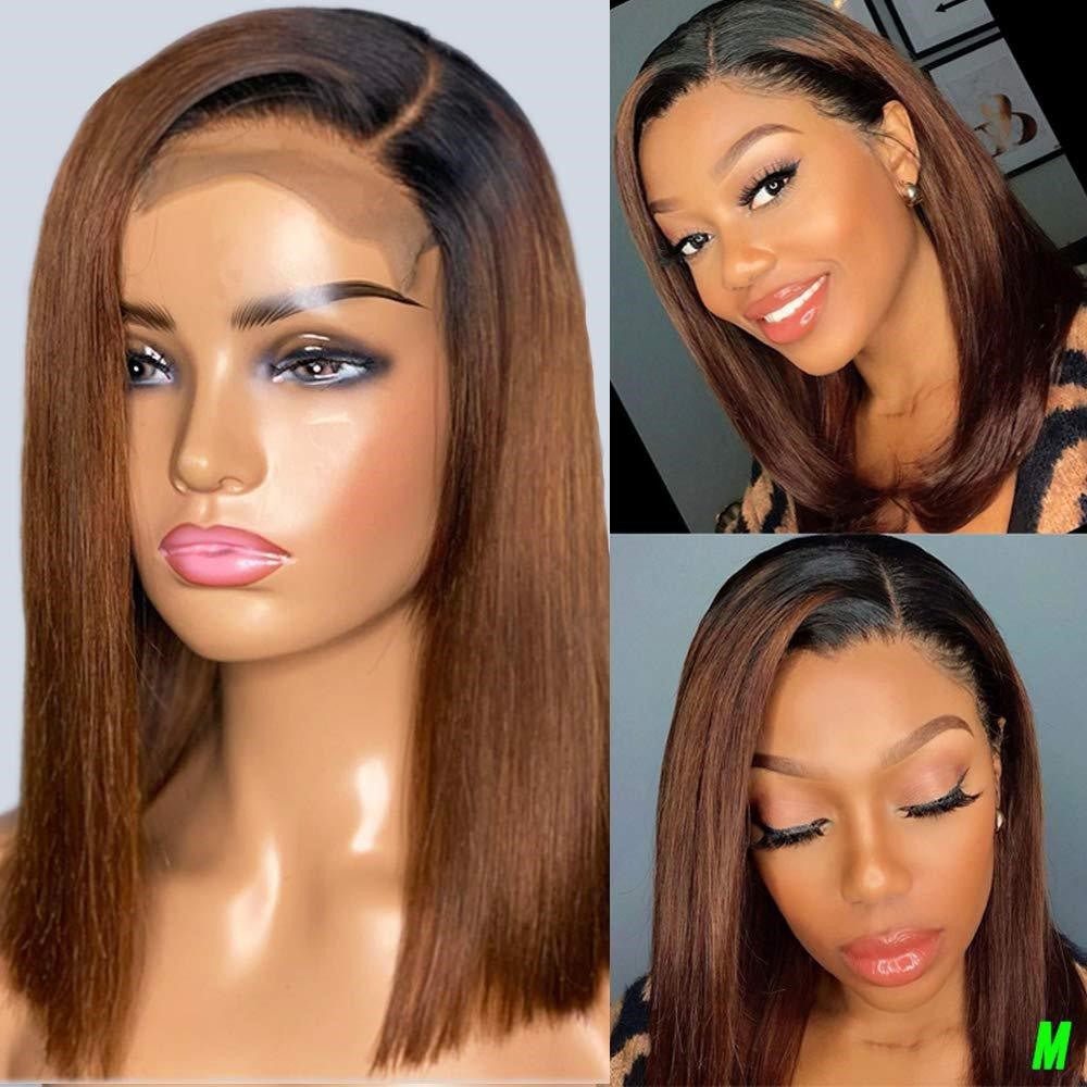 Gradient Color Lengthened Inner Buckle Fashion Synthetic Wig Short Straight Hair