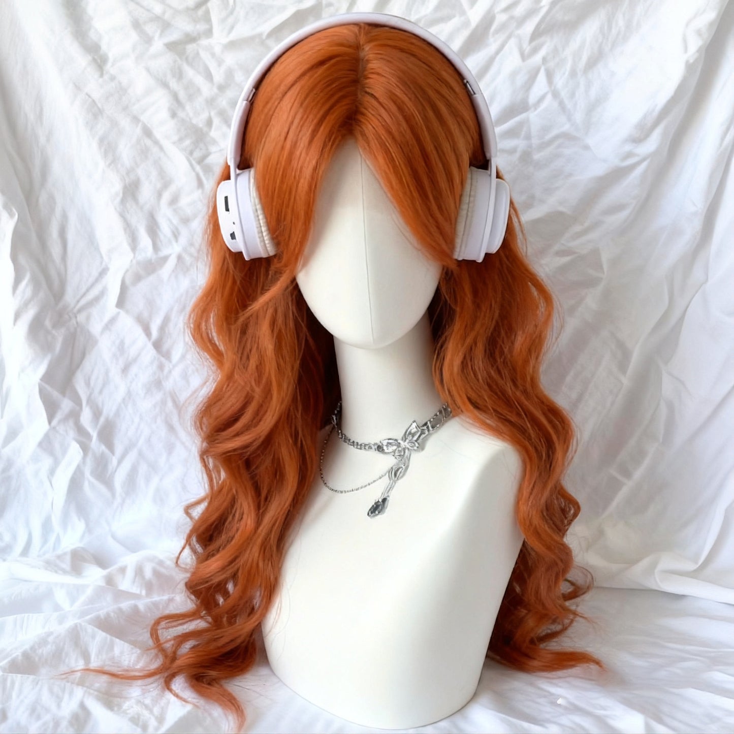 Female Forehead Lace Curly Hair Bangs Long Straight Wig