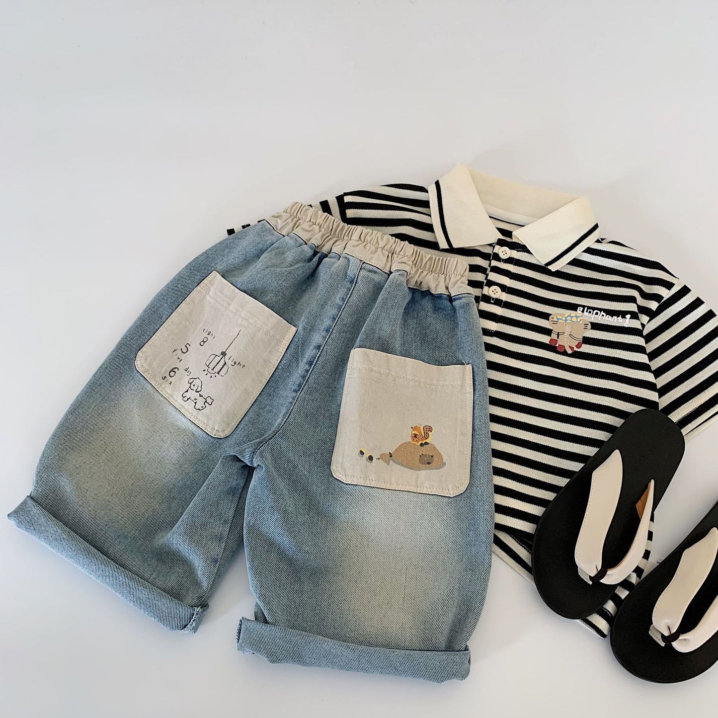 Children's Denim Summer Boys Solid Color Loose Shorts Children's Pants