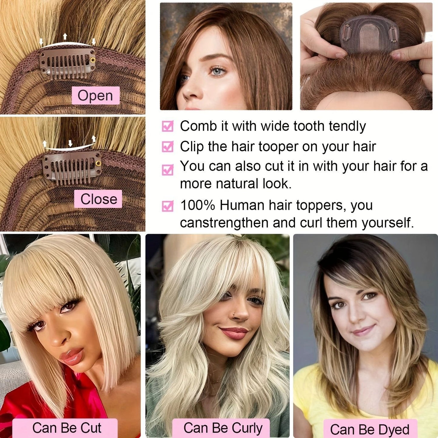 Women's Cm Woven Head Additional Piece Covering Gray Imitation Delivery Needle Real Hair Wig