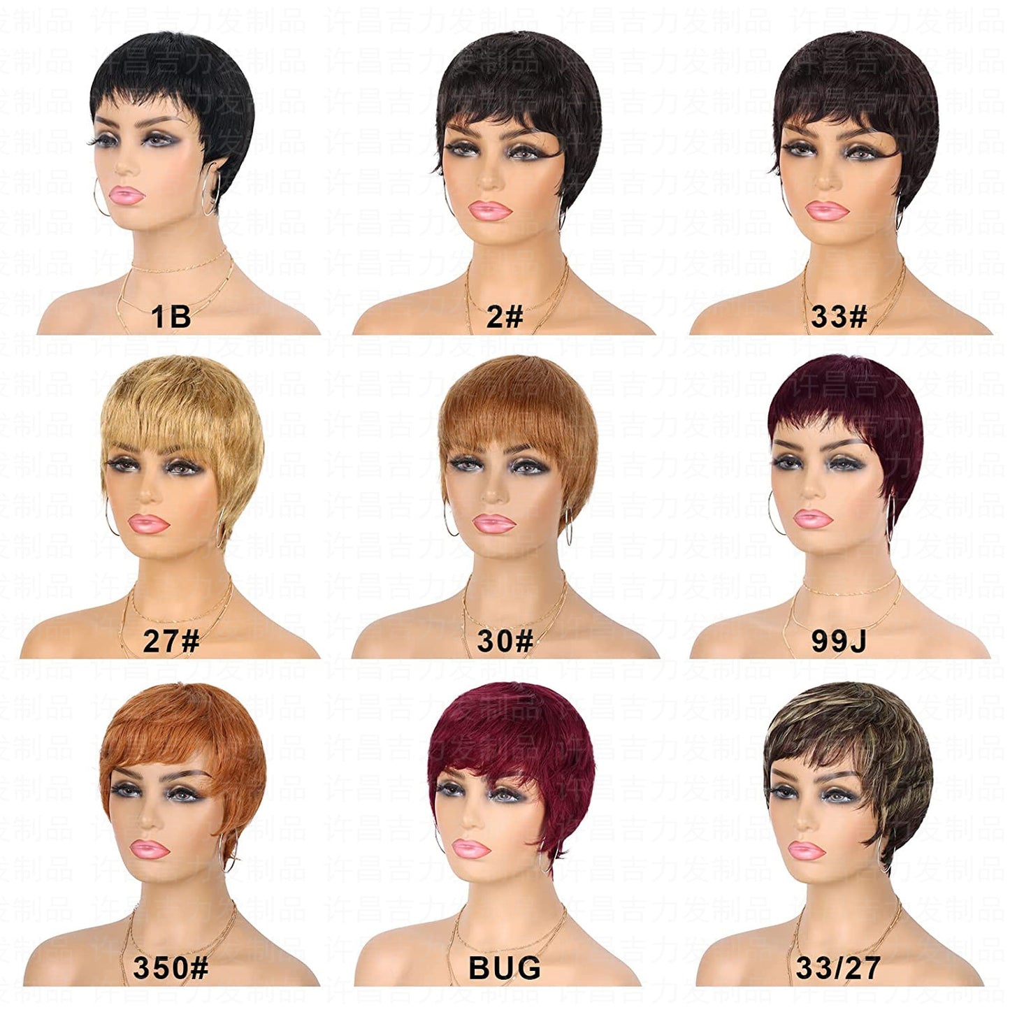 Graceful Trendy Mechanism Human Elf Short Real Hair Wig