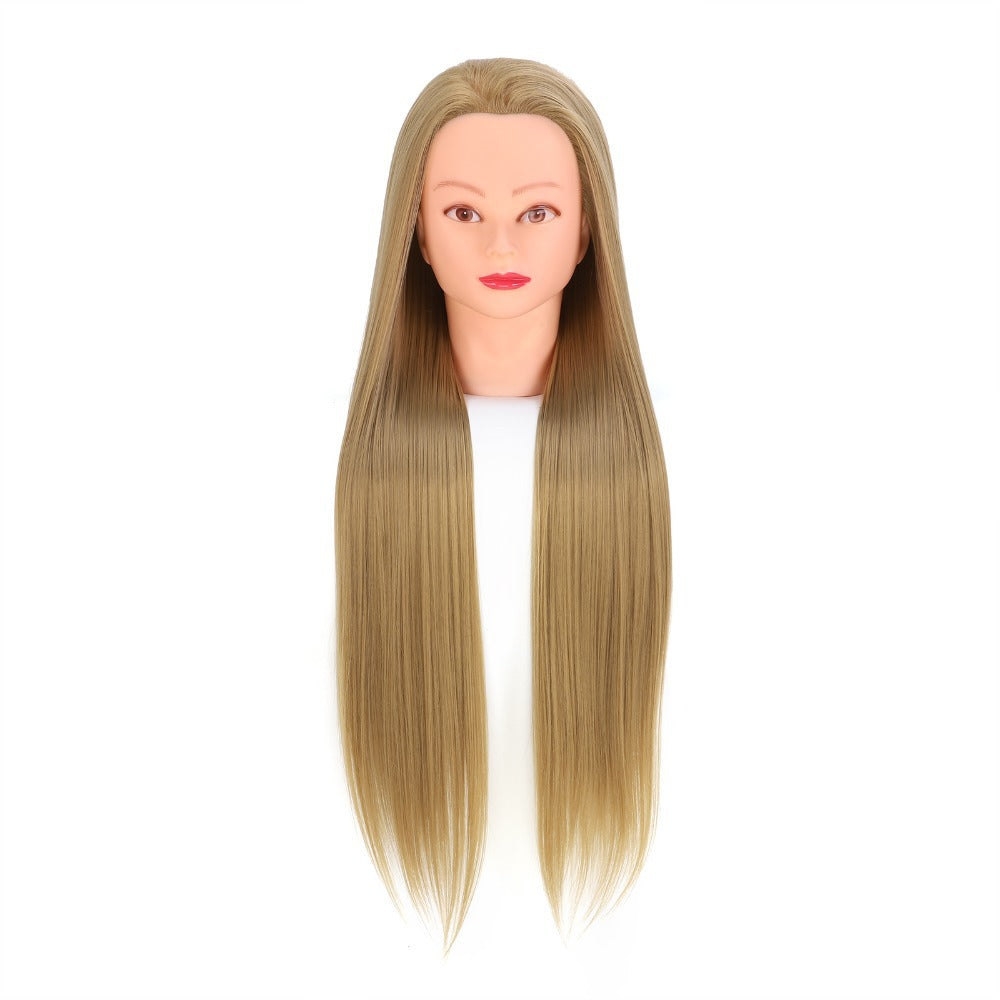 Model Head Teaching Hairdressing Braiding Mock Mannequin Long Straight Wig