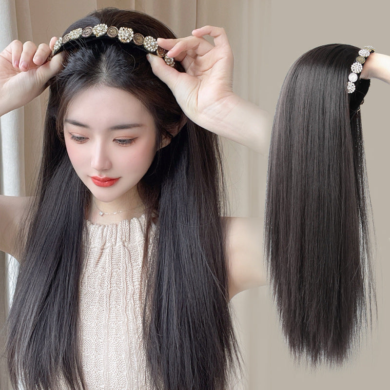 Half Headgear Long Hair U-shaped Seamless Other Wig