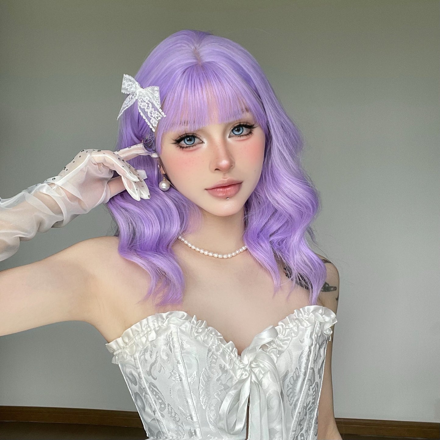 Creative Charming Purple Halloween Small Curls Wig Short Curly Hair