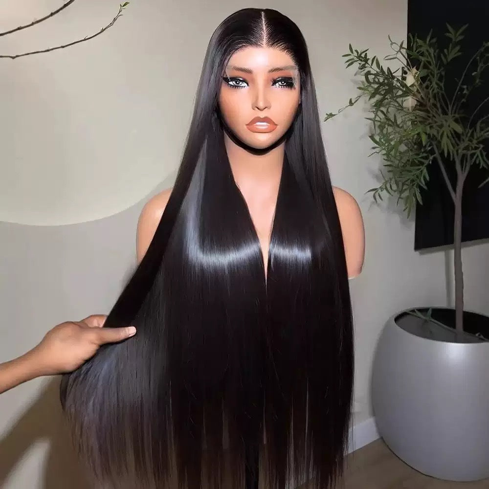Lace African Hair Chemical Fiber Full Long Straight Wig