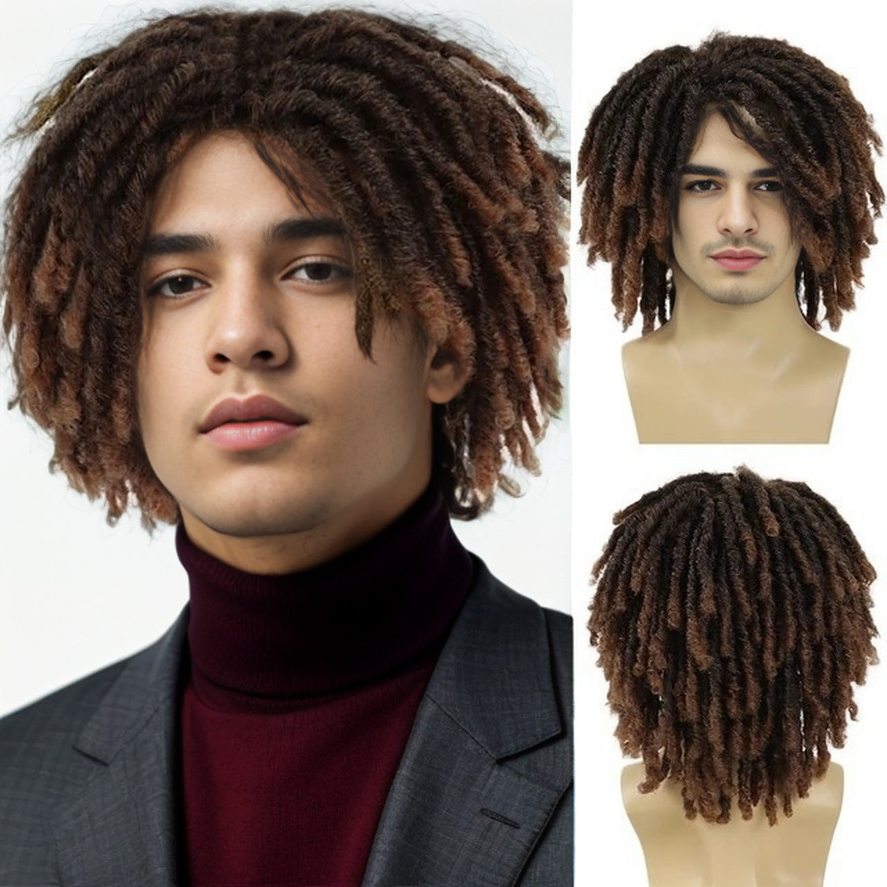 Men's African Dreadlocks Chemical Fiber Braids Men's Wig