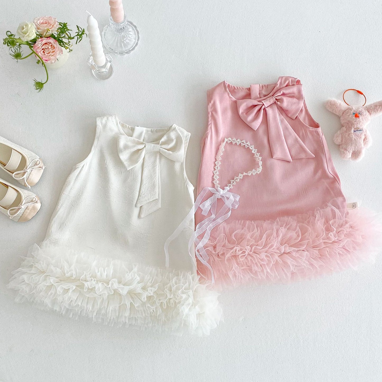 Children's Princess Summer Solid Color Tulle Skirt Trendy Korean Children's Dress