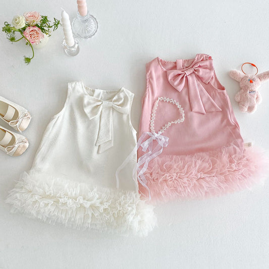 Children's Princess Summer Solid Color Tulle Skirt Trendy Korean Children's Dress