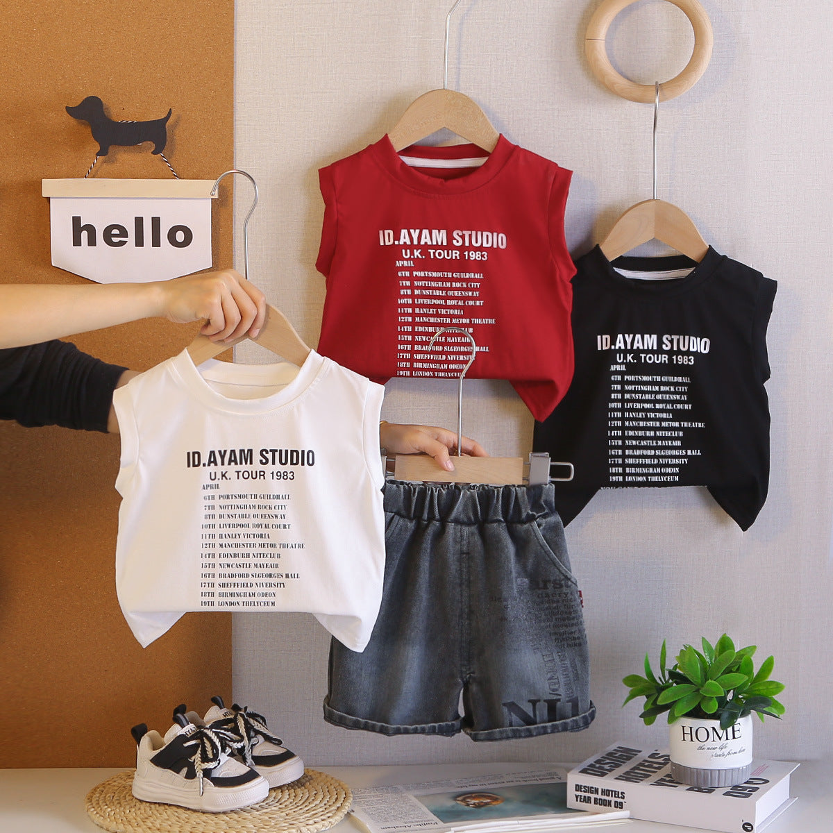 Children's Summer Clothing Cool Handsome Vest Western Style Fried Street Sleeveless Children's Suit