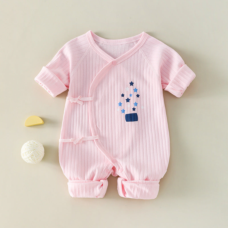 Rompers Born Boneless Cotton Closed Bellyband Crawling Jumpsuit, Climbing Suit