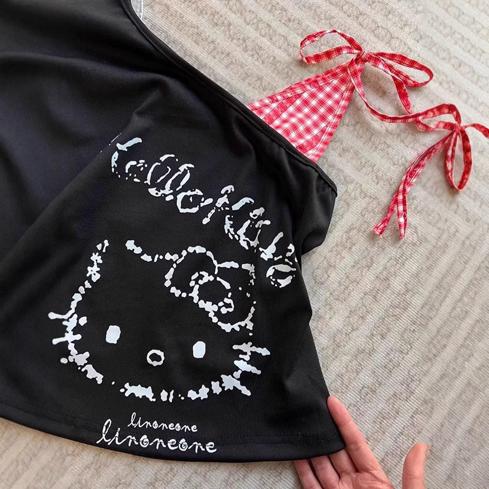 Children's Short-sleeved Fashionable Stitching Design Vest Small Shirt Top Children's T-shirt