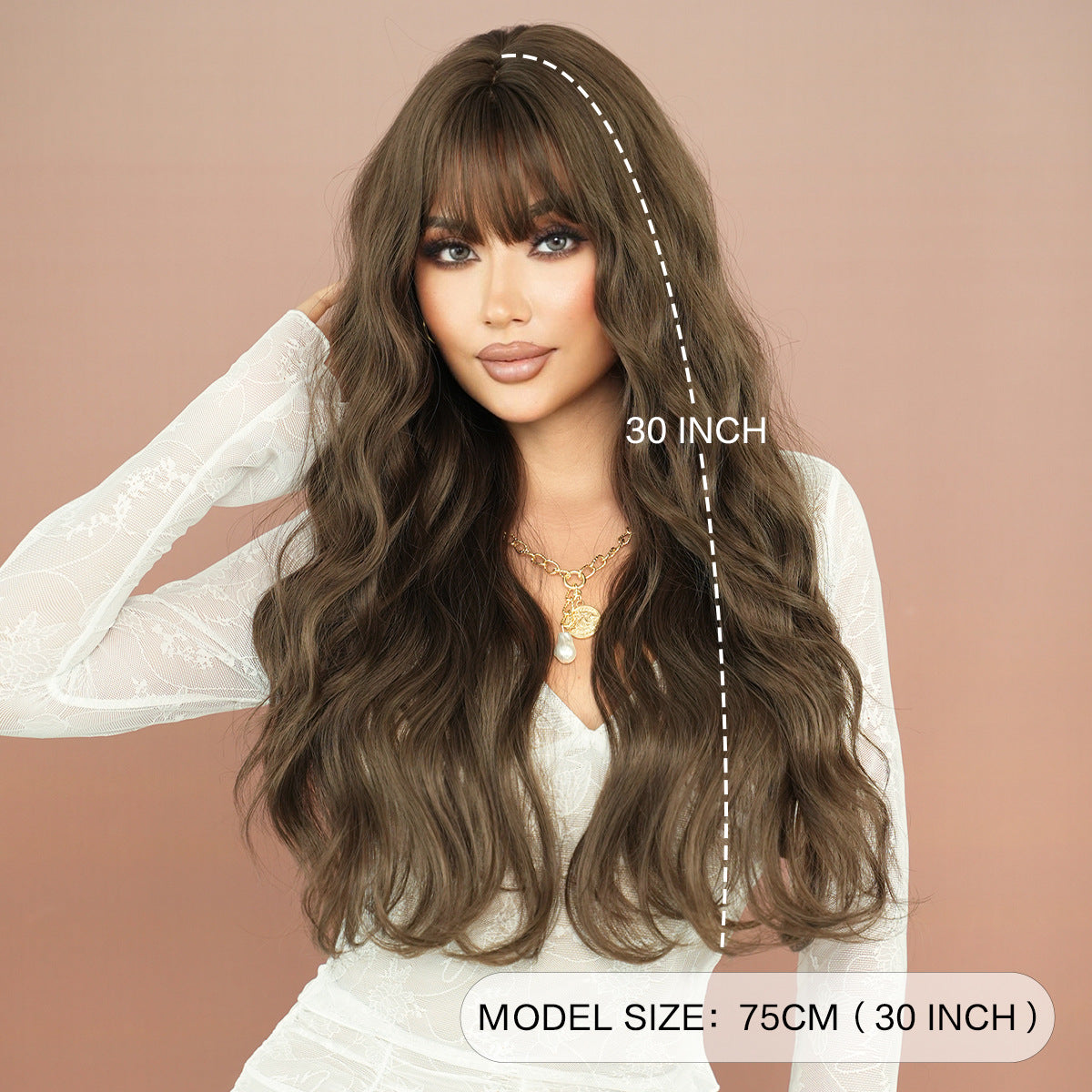Quality Super Curly Female Brown Big Wig Long Curls