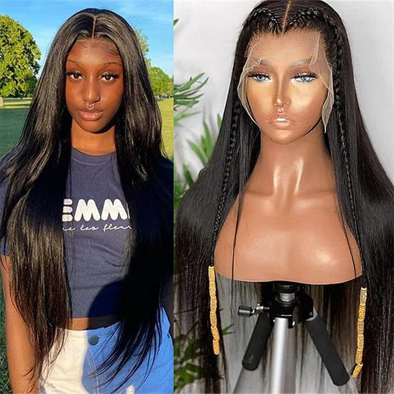 Women's Front Lace Chemical Fiber Fashion Medium Long Straight Wig