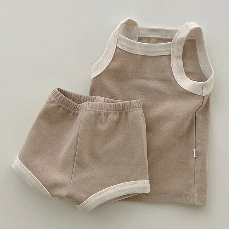Summer Infant Cotton Camisole Cool Vest Top Bloomer Children's Suit