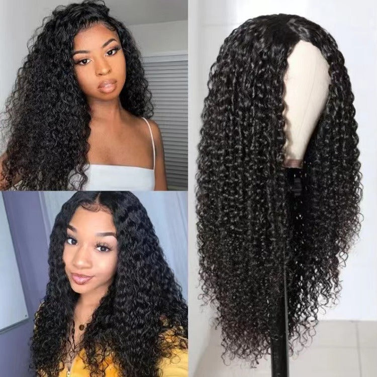 Women's African Small Volume Corn Curler Hair Wig Long Curls