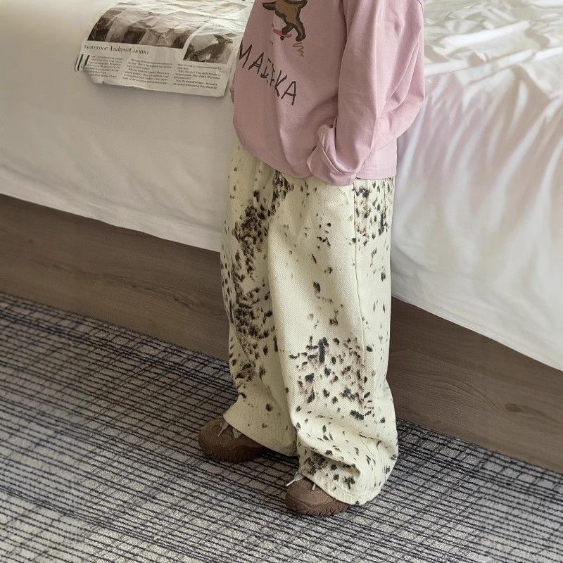 Children's Print Jeans Autumn Loose Straight Spring Children's Pants