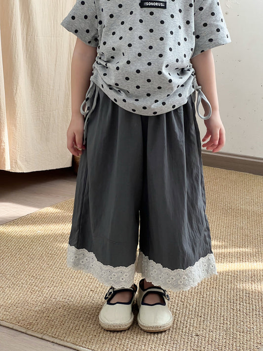 For Little Baggy Straight Trousers Lace Children's Pants