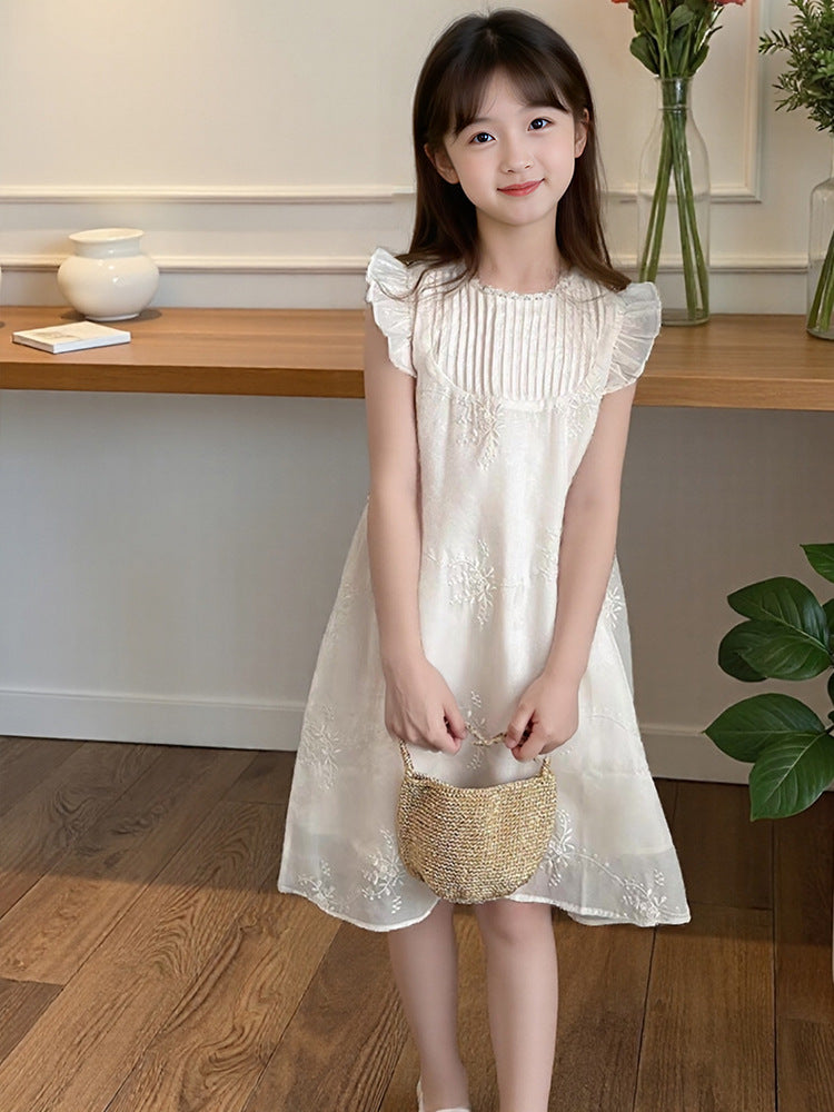 Children's Embroidered Cheongsam Skirt Chinese Style Teenager Clothing Western Vest Children's Dress