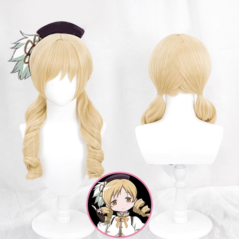 Apricot Small Round Short Hair Long Bar Yan Beautiful Tree Cos Wig