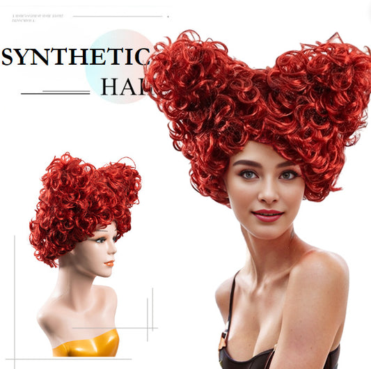 Red Anime Alice In Wonderland Queen Curly Cos Wig
