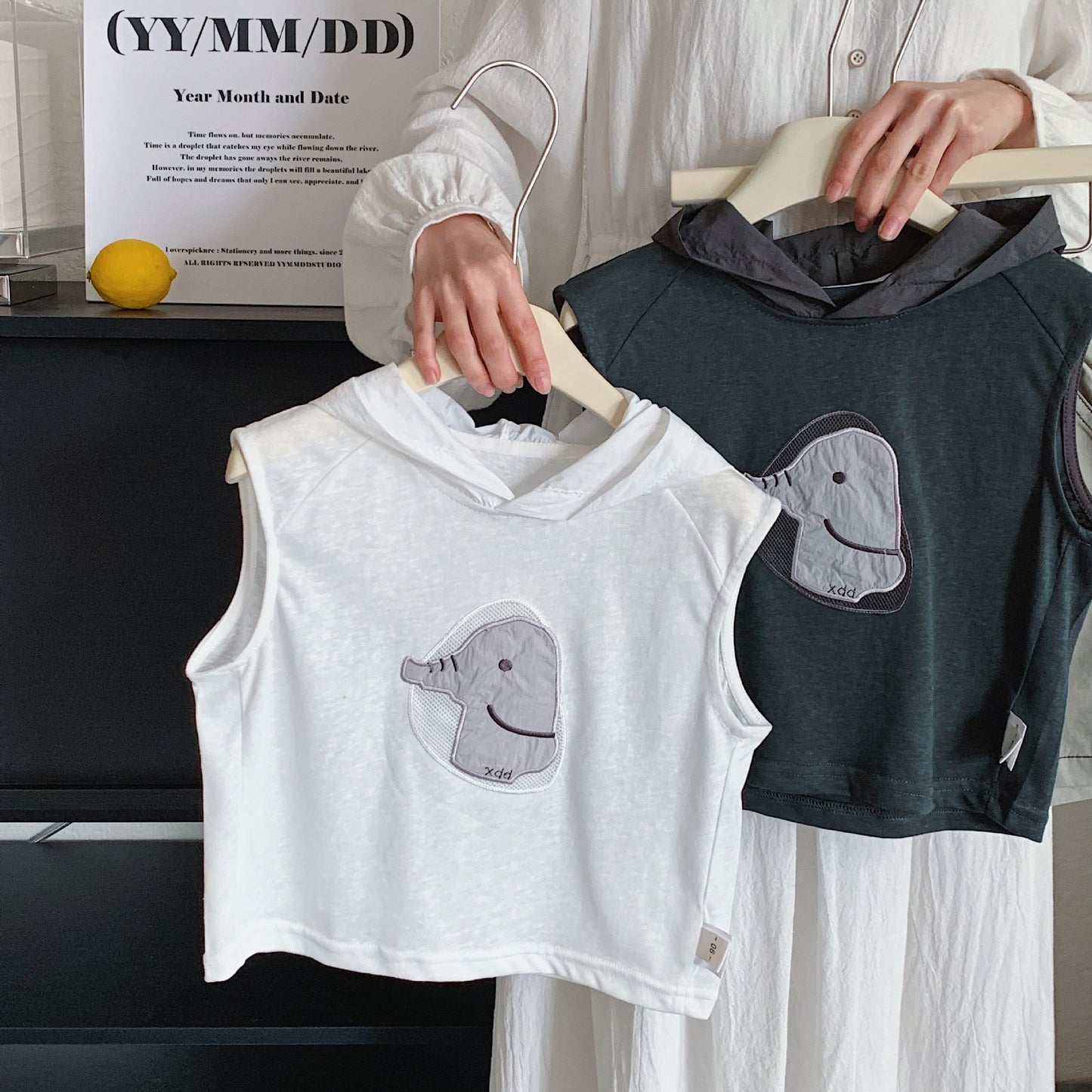 Children's For Boy Summer Korean Style Hoodie Vest Western Children's T-shirt