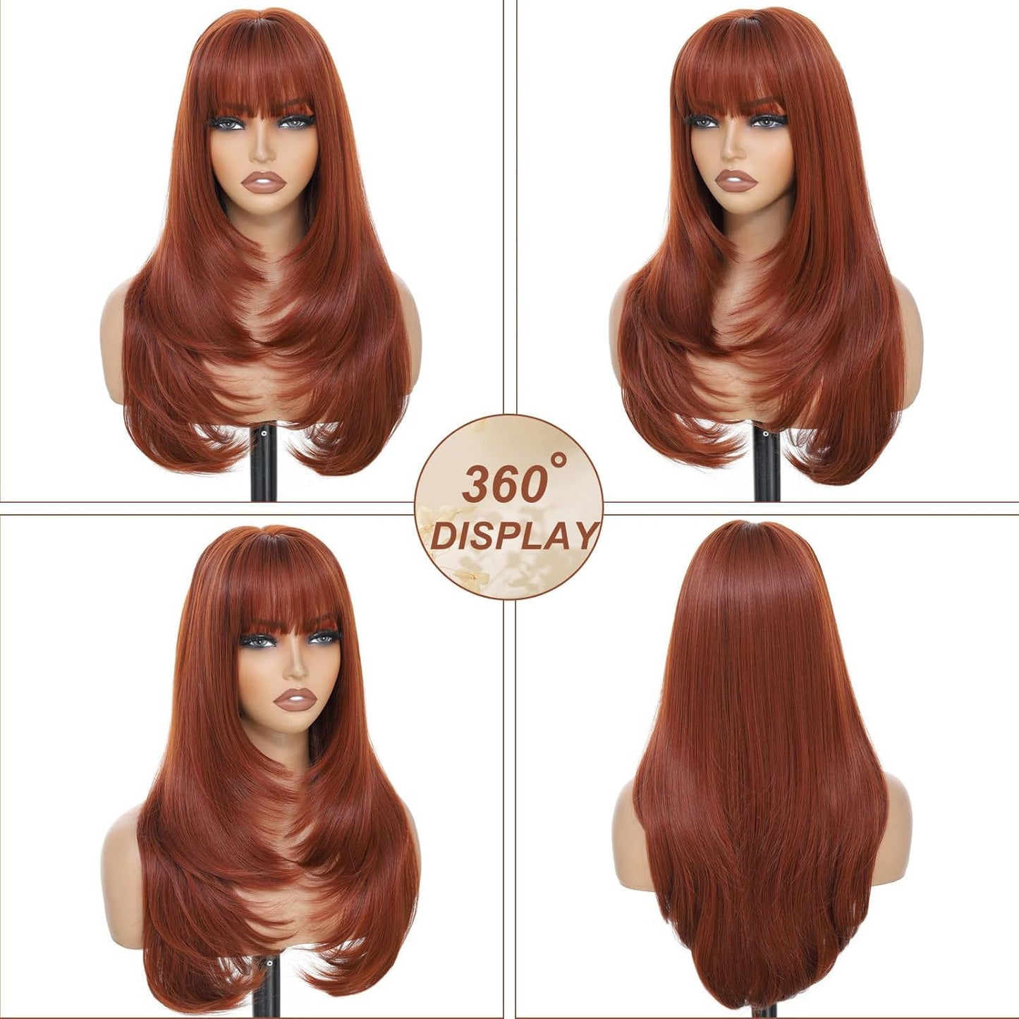 Women's Hair Layered Fiber Synthetic Wigs Long Straight Wig