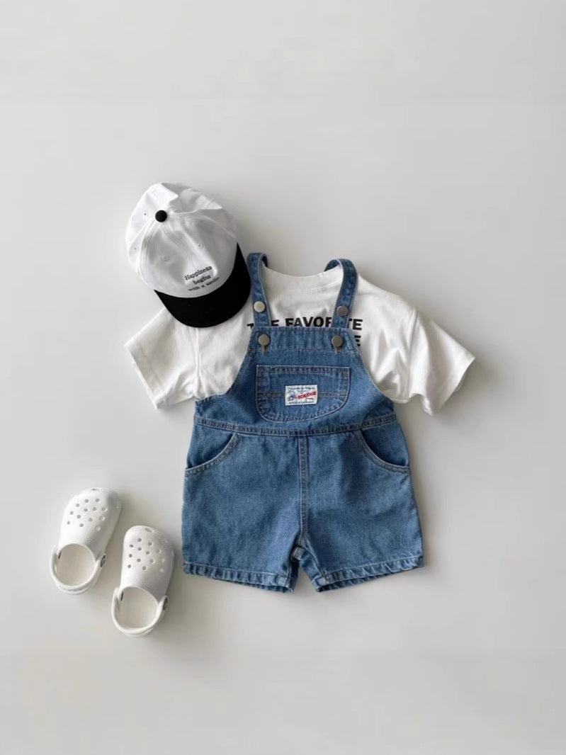 Korean Style Boys Suspender Shorts Summer Fashionable Stylish Children's Pants