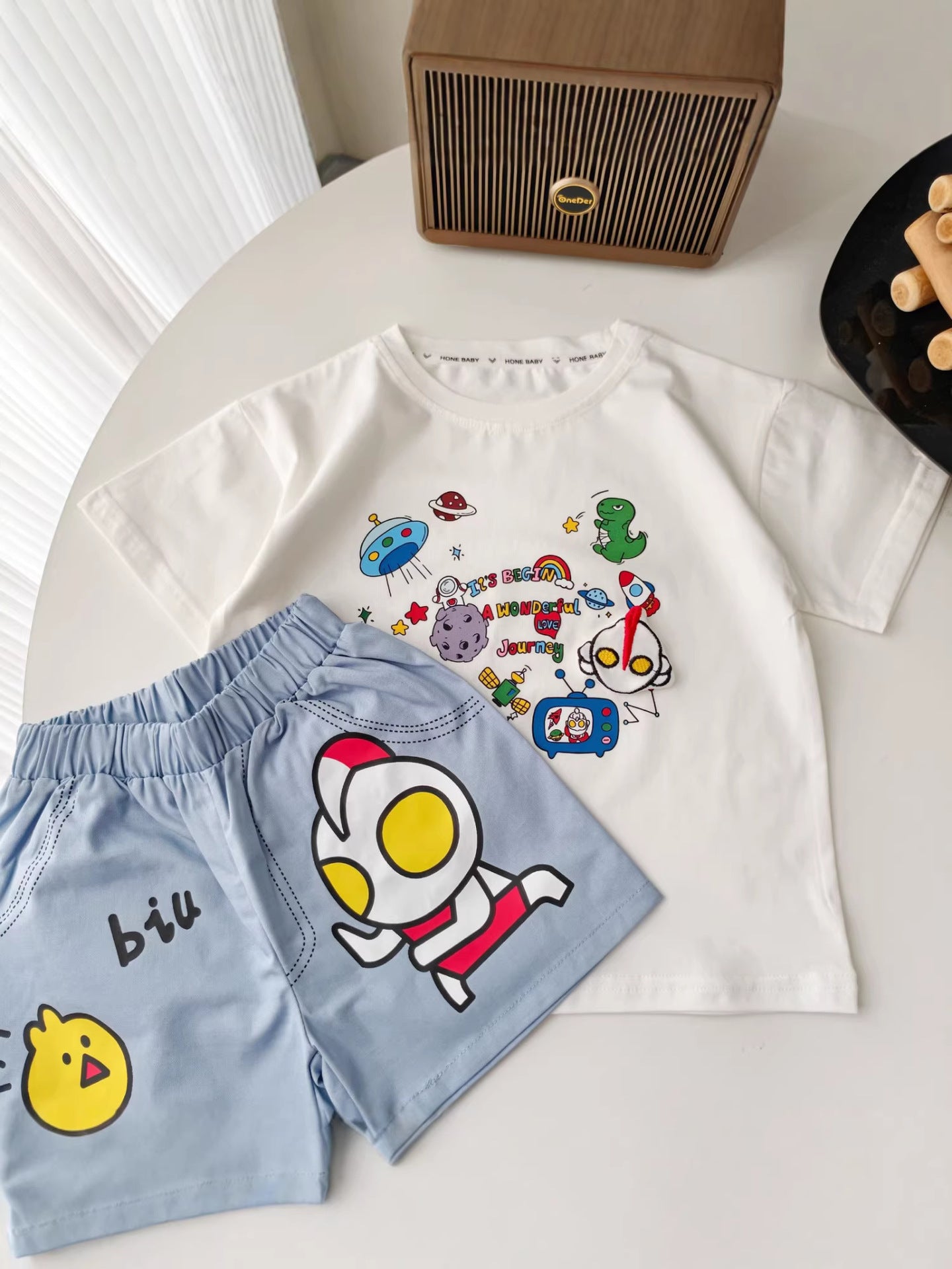Children's Cartoon Western Style Summer Comfortable Breathable Casual Short Children's Suit