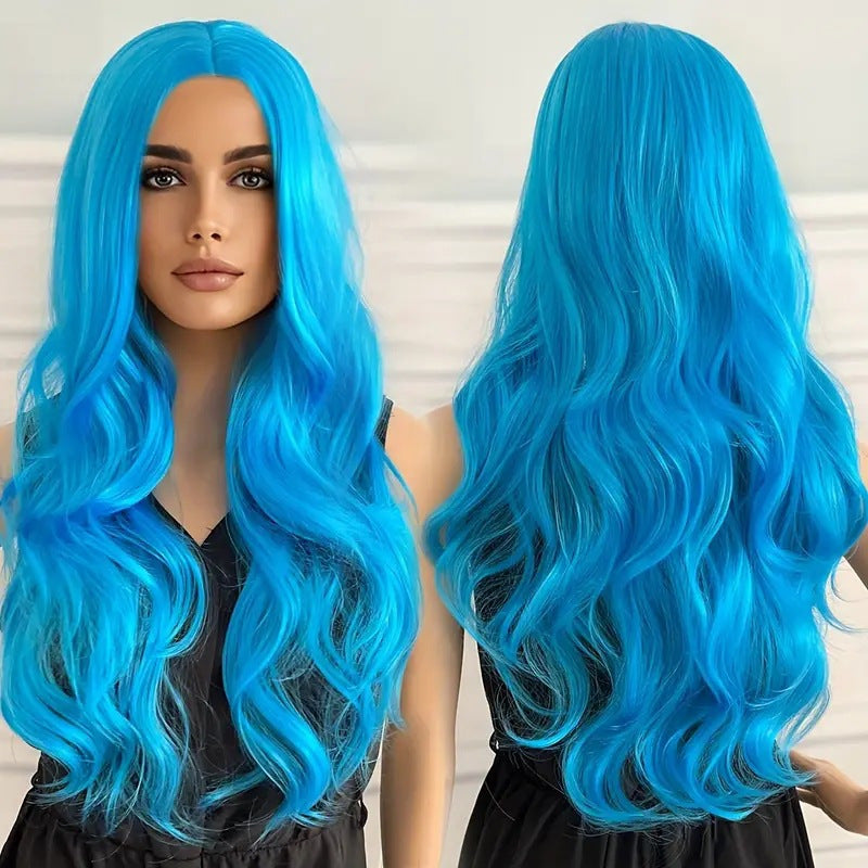 Women's Big Wave Curly Without Bangs Temperament Face Wig Long Curls