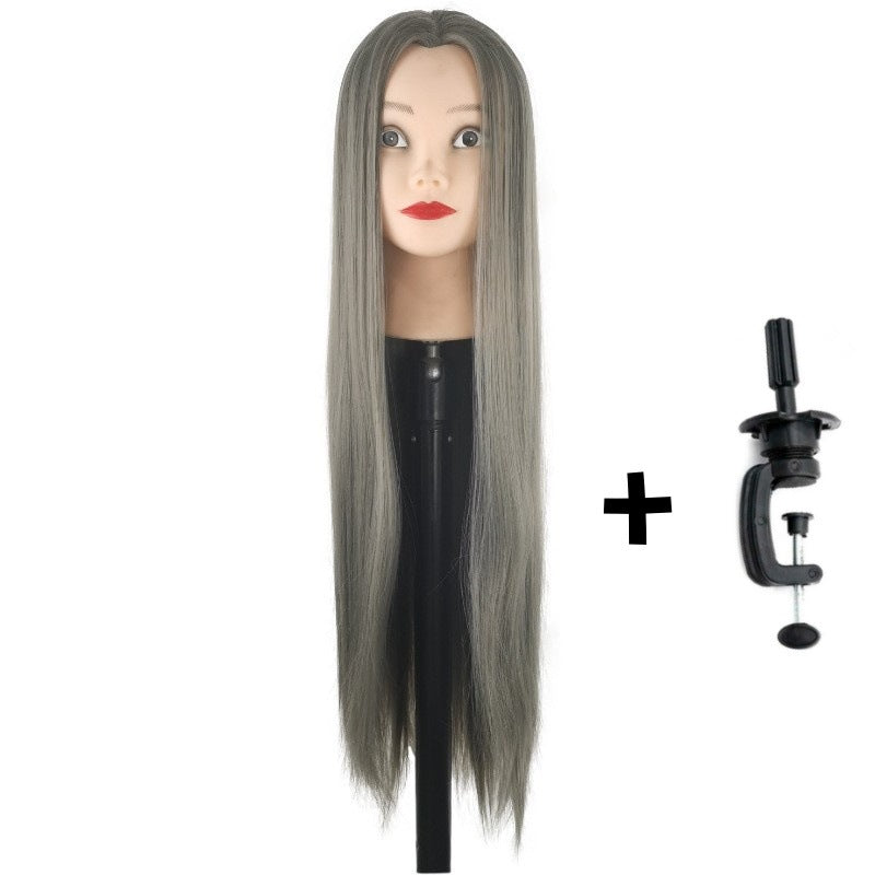 Model Head Mock Fiber Mannequin Hair Styling Updo Practice Other Wig