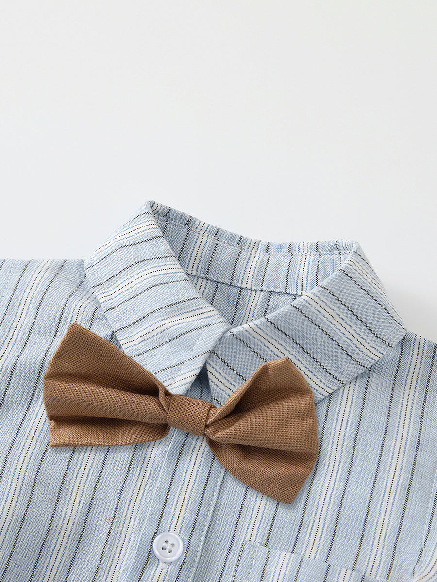 Men's Korean Style Gentleman Bow Tie Jumpsuit Thin Jumpsuit, Climbing Suit