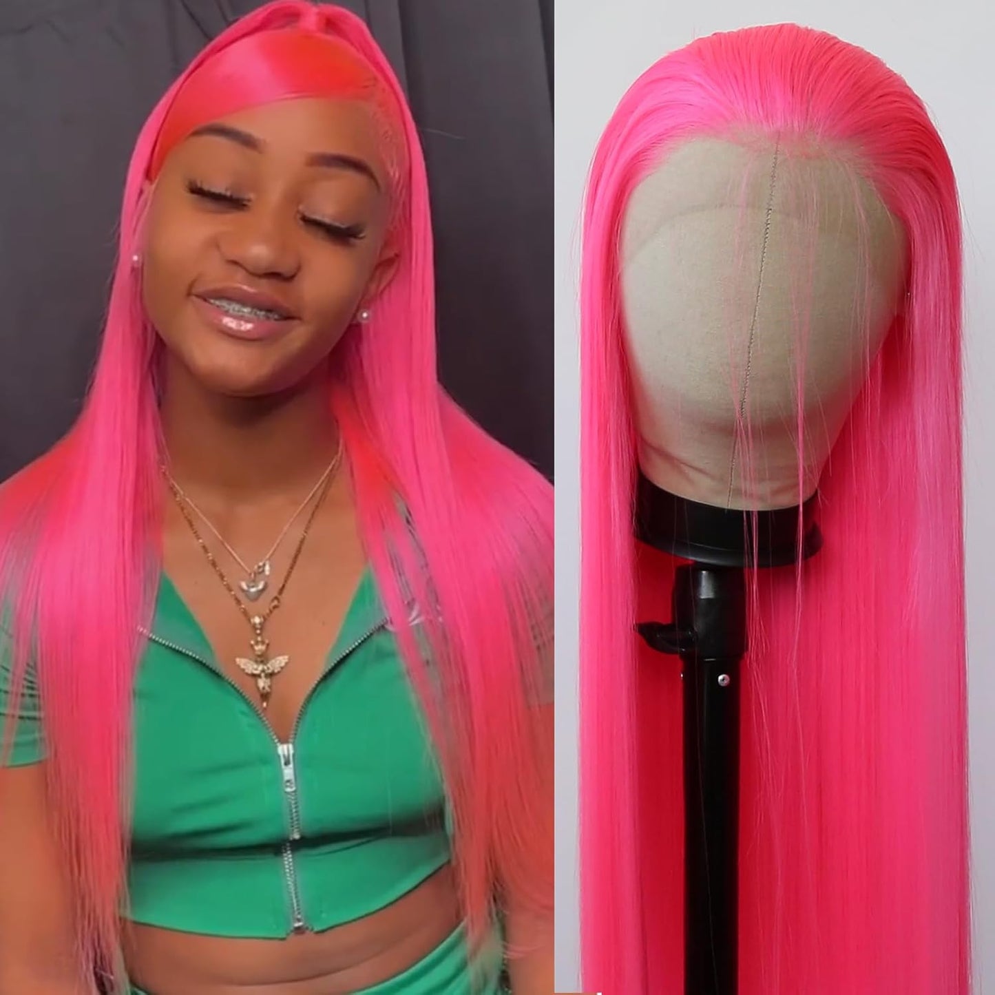 Women's Front Lace Natural Simulation Hair Chemical Long Straight Wig
