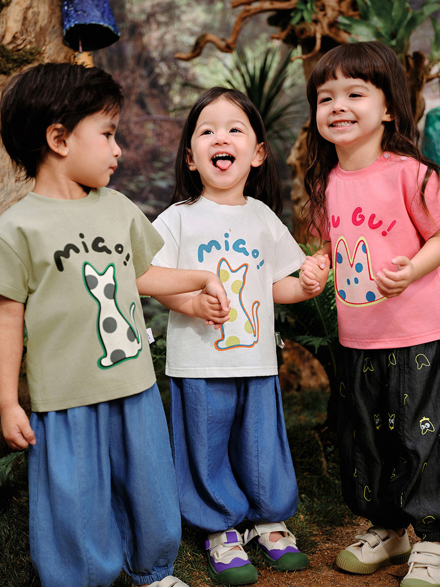 Children's Ceramic Shell Clothing Summer Boys Cute Cartoon Casual Children's T-shirt