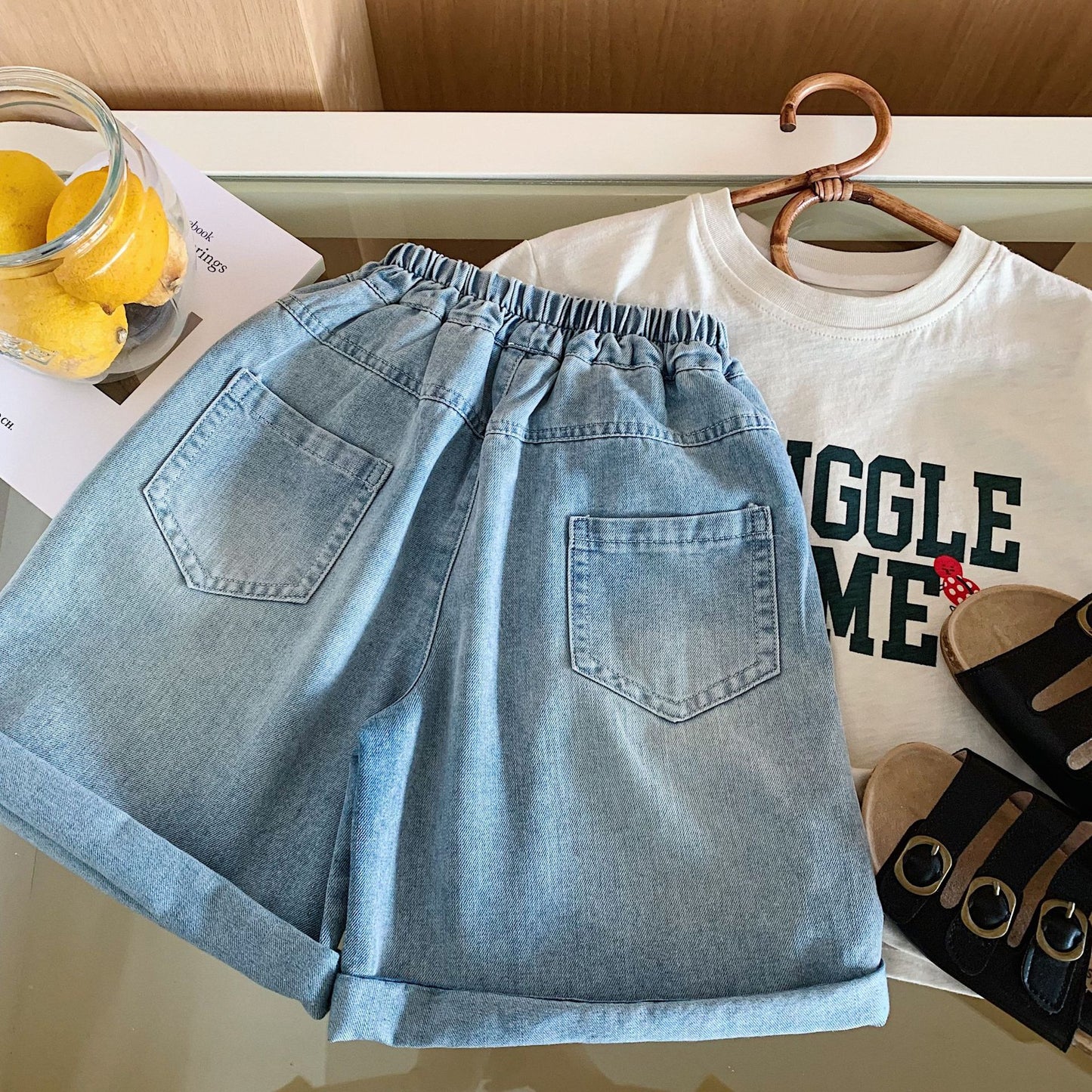 Children's Denim Shorts Summer Personal Leisure Middle Children's Pants