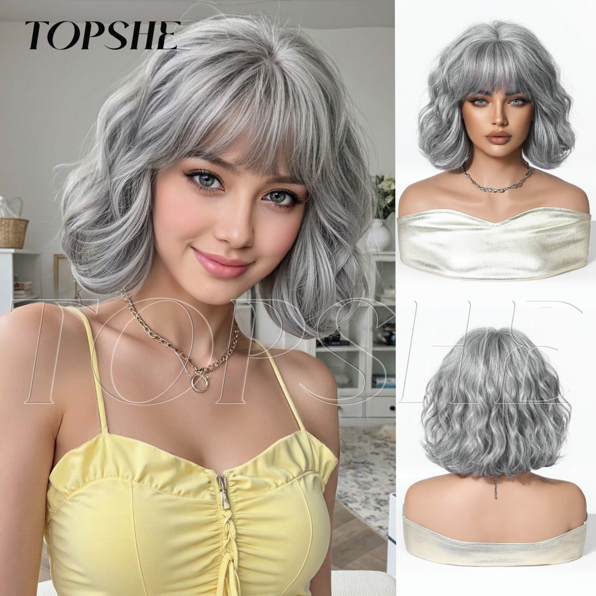 Female Korean Style Valgus Small Curls Lazy Wig Short Curly Hair