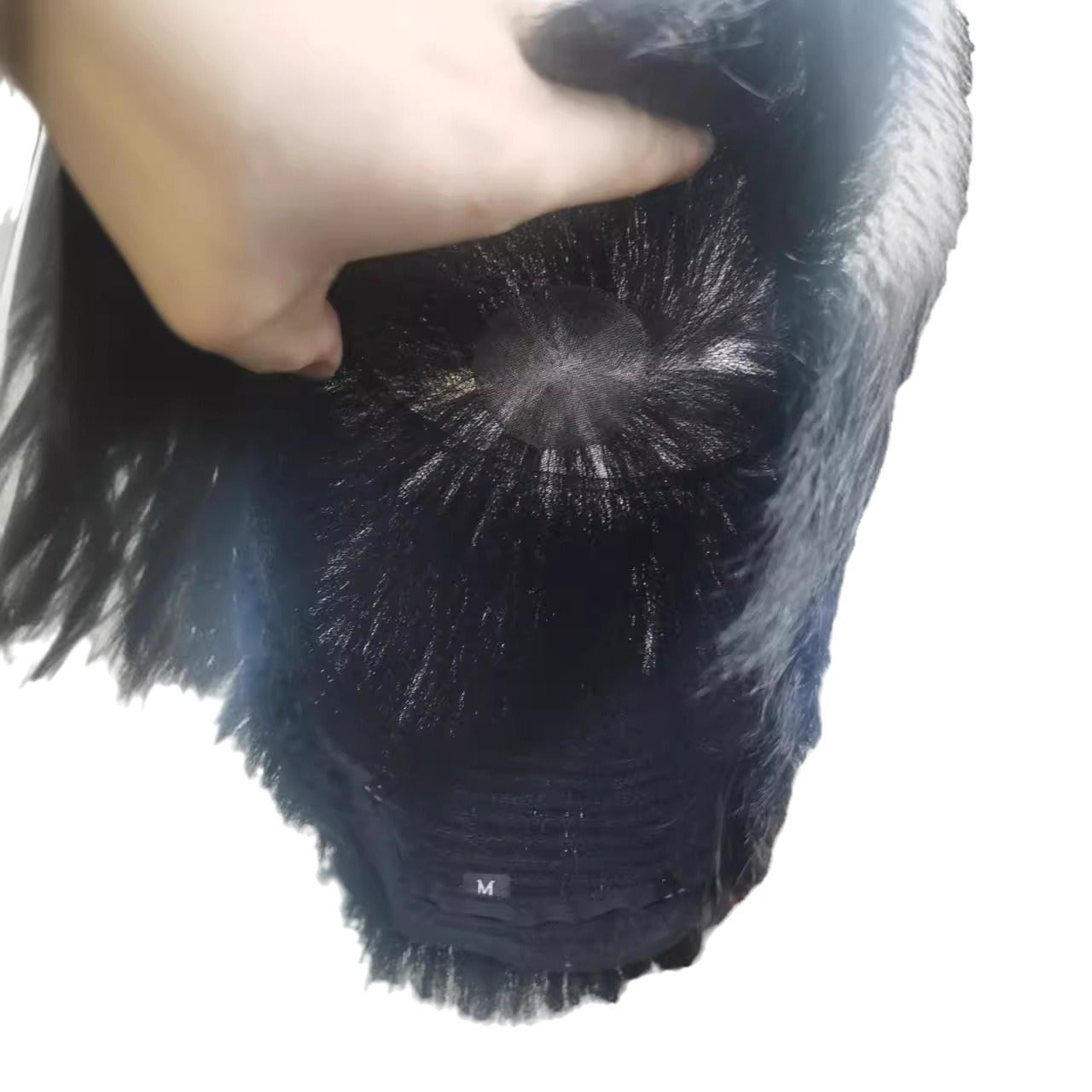 Men's Woven Invisible Light Breathable Bald Head All Real Hair Cover Wig