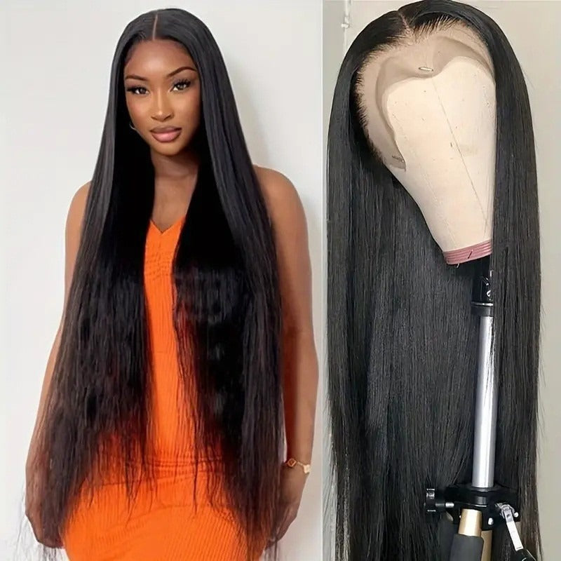 Fashion Mid-length Female Forehead Lace Fiber Long Straight Wig