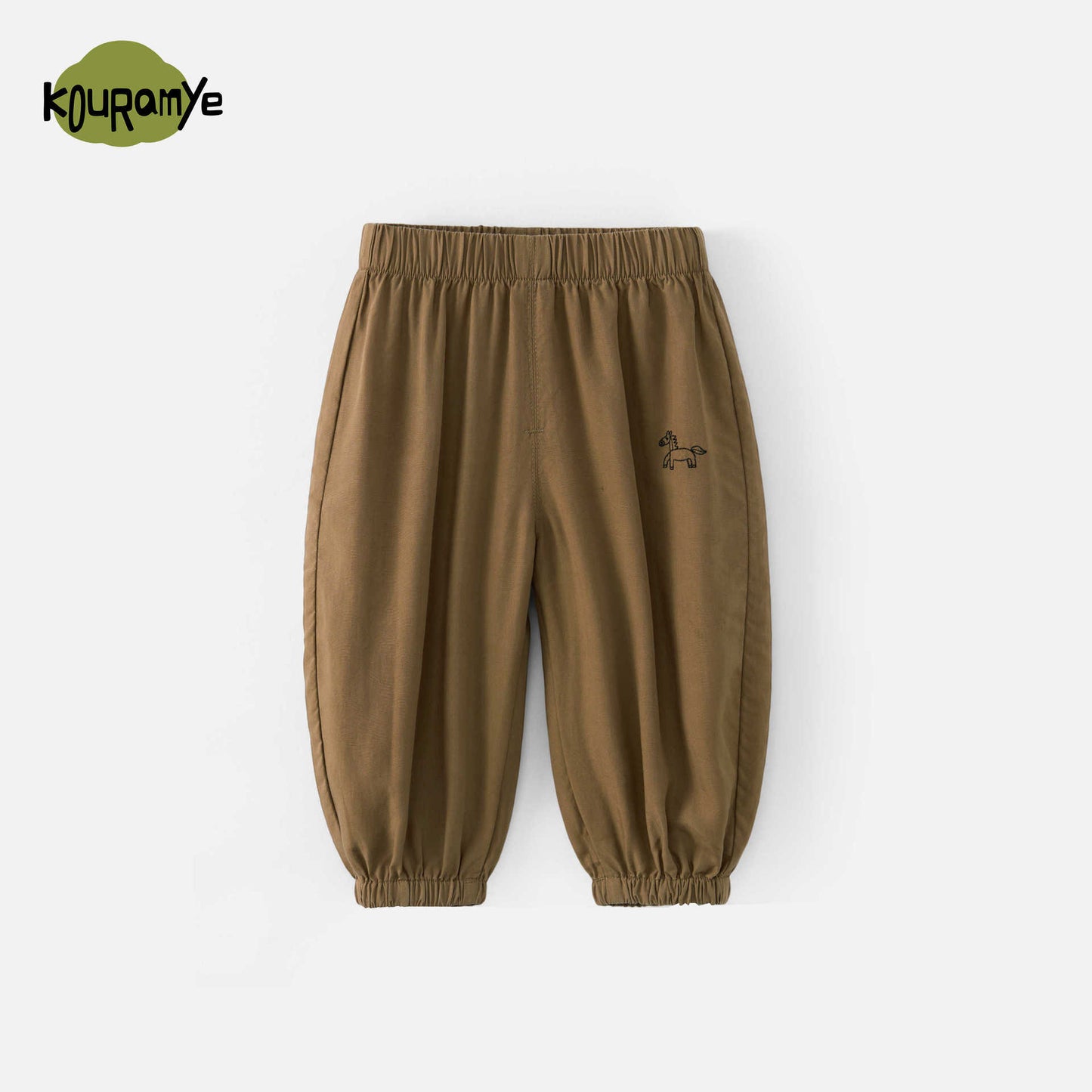 Feeling Ankle Banded Cartoon Pony Thin Embroidery Trousers Breathable Anti Children's Pants